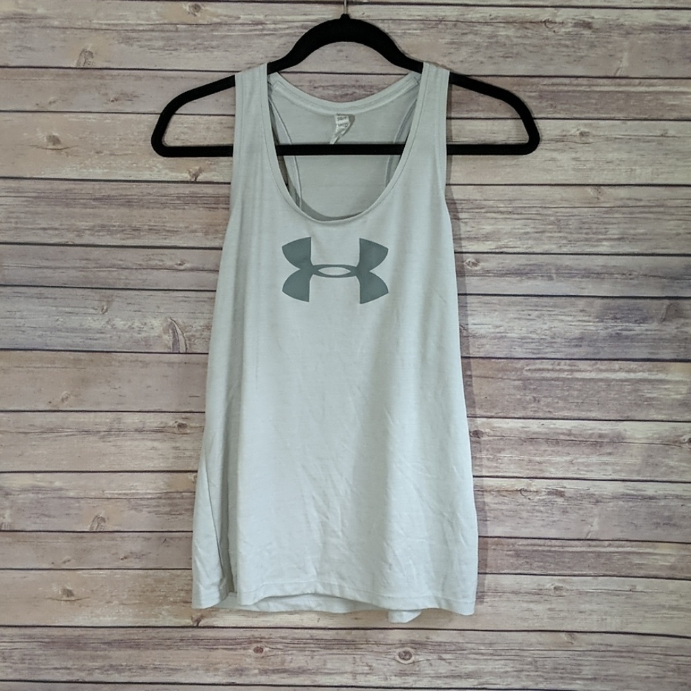 Under Armour Light Gray Logo Athletic Tank Top